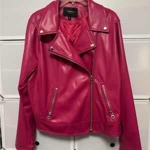 Torrid Women's Vibrant Pink Leather Jacket